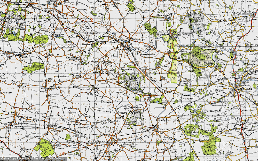 Old Map of Heydon, 1945 in 1945