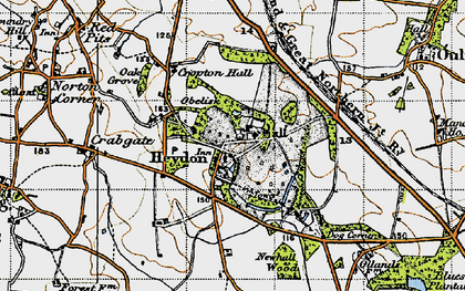 Old map of Heydon in 1945