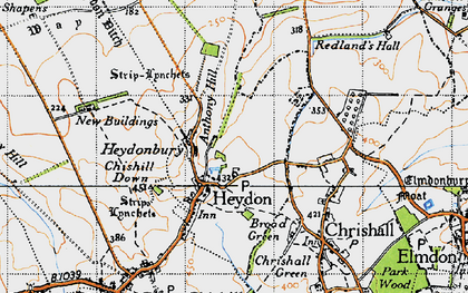 Old map of Heydon in 1946