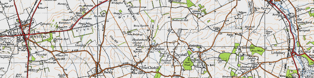 Old map of Heydon in 1946