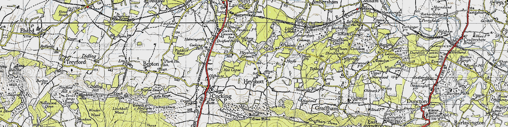 Old map of Heyshott Green in 1940