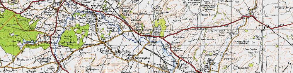 Old map of Heytesbury in 1940