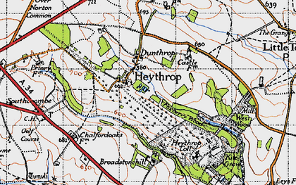 Old map of Heythrop in 1946