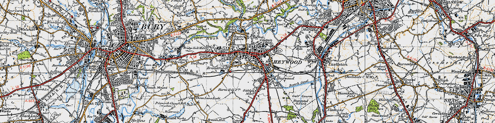 Old map of Heywood in 1947