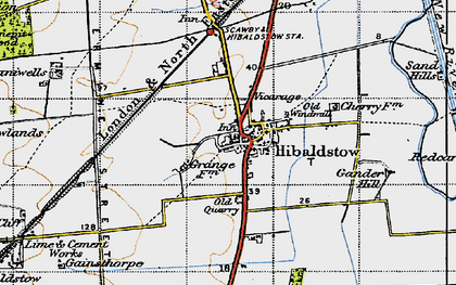 Old map of Hibaldstow in 1947