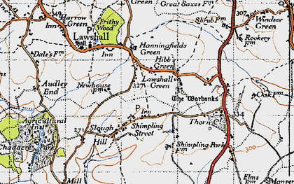 Old map of Hibb's Green in 1946