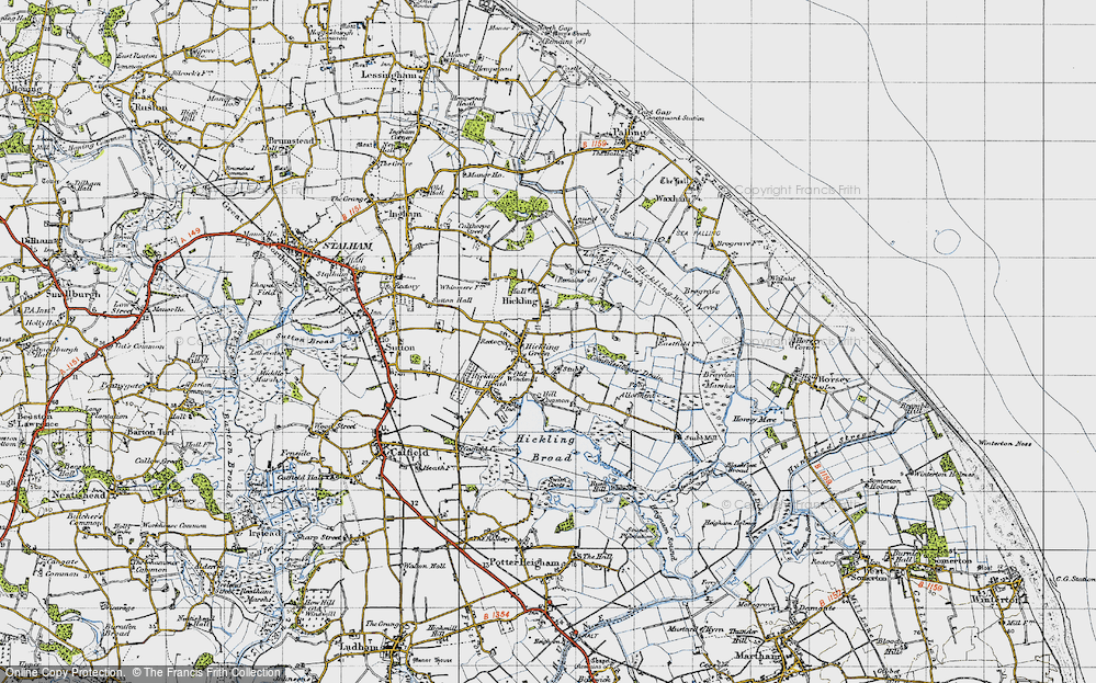 Old Map of Hickling, 1945 in 1945