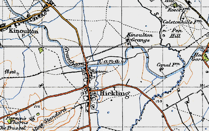 Old map of Hickling in 1946