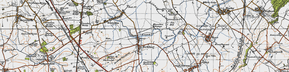 Old map of Hickling in 1946