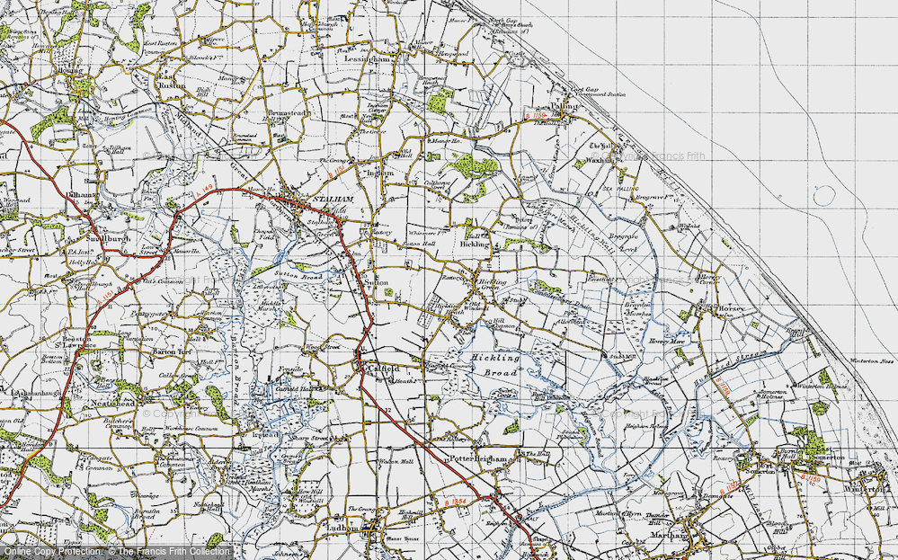 Old Map of Hickling Green, 1945 in 1945