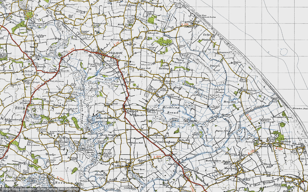 Old Map of Hickling Heath, 1945 in 1945