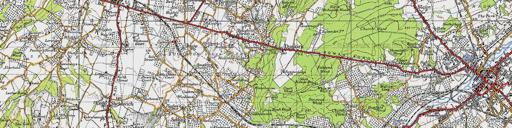 Old map of Hickmans Green in 1946