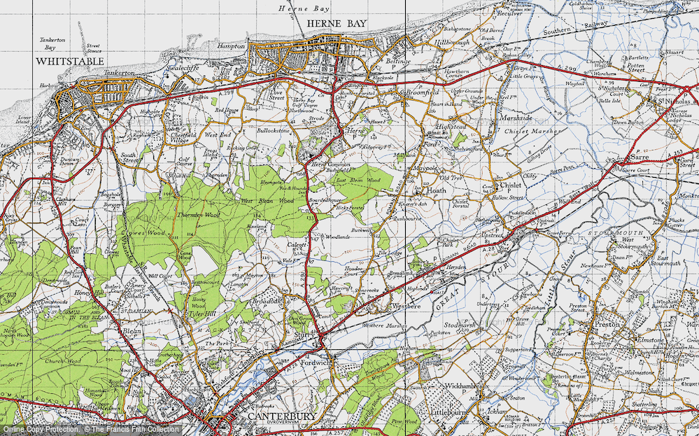 Old Map of Hicks Forstal, 1947 in 1947
