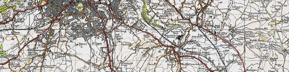 Old map of Hicks Gate in 1946