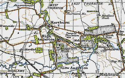 Old map of Angerton Hall in 1947