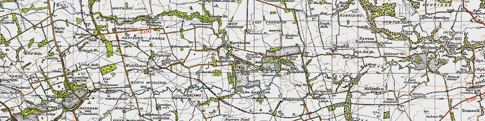 Old map of North Side in 1947