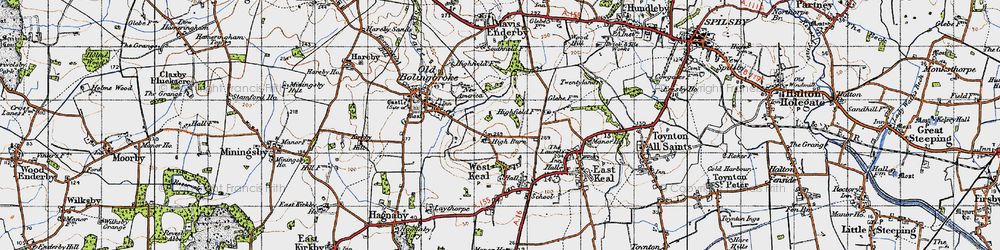 Old map of Wheelabout Wood in 1946