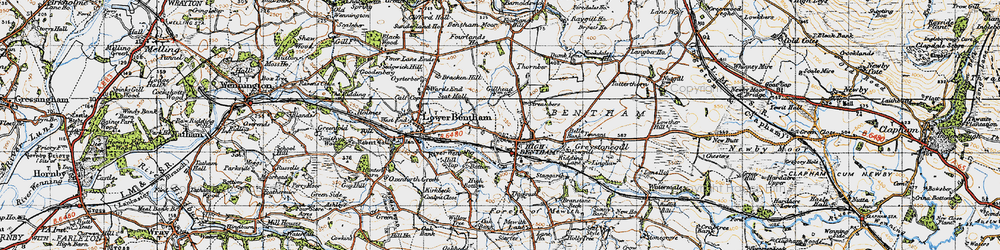 Old map of High Bentham in 1947