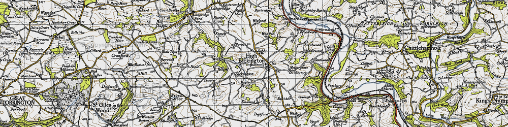 Old map of Bale's Ash in 1946