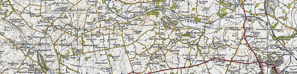 Old map of High Birstwith in 1947