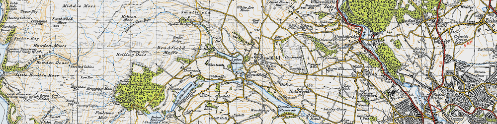Old map of Agden Resr in 1947