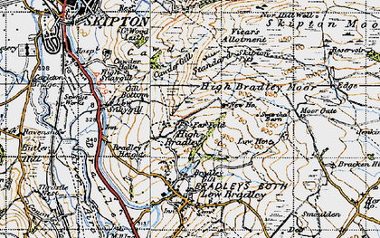 Old map of High Bradley in 1947