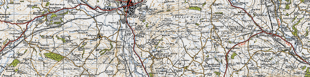 Old map of High Bradley in 1947