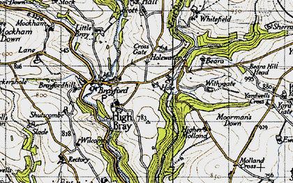 Old map of High Bray in 1946