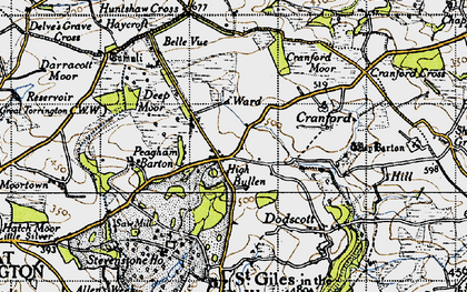 Old map of High Bullen in 1946