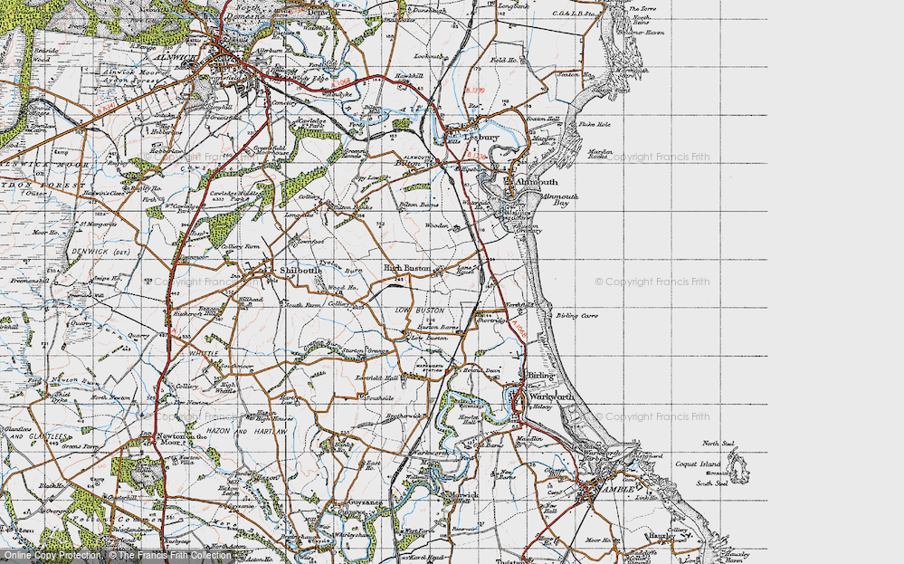 Old Map of High Buston, 1947 in 1947