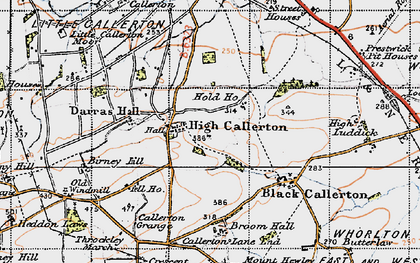 Old map of High Callerton in 1947
