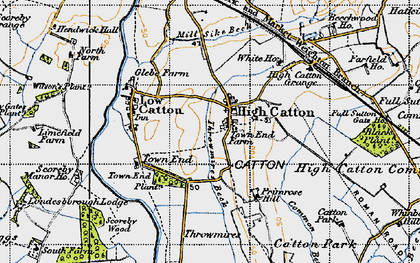 Old map of High Catton in 1947