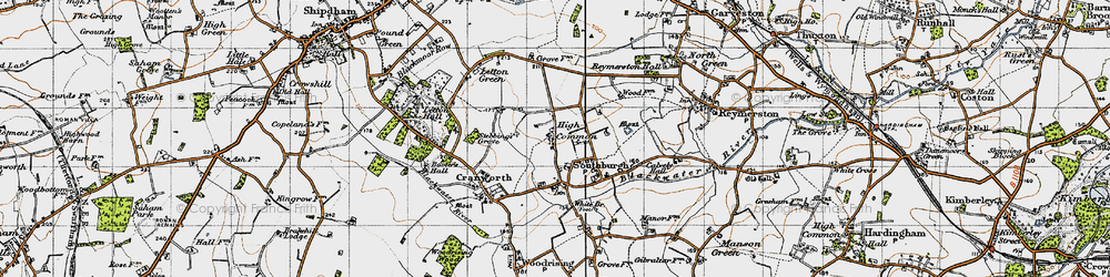 Old map of High Common in 1946