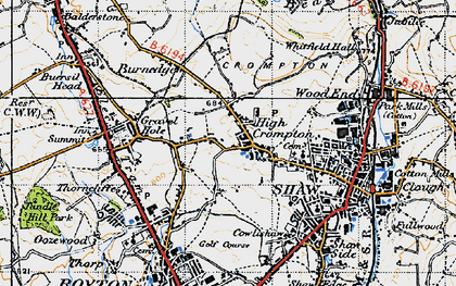Old map of High Crompton in 1947