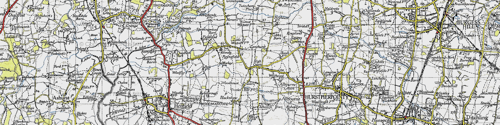 Old map of High Cross in 1940