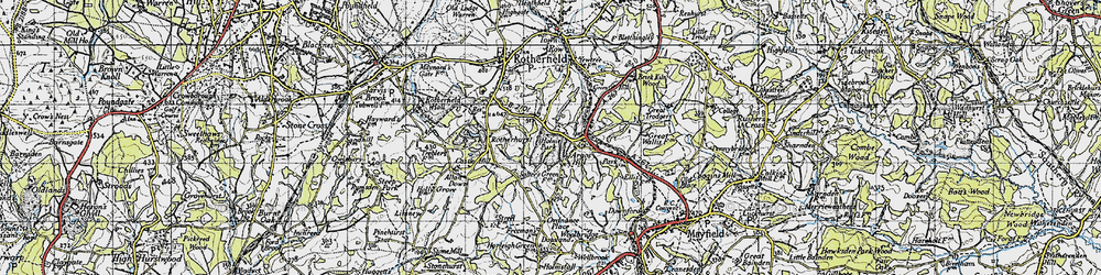 Old map of High Cross in 1940