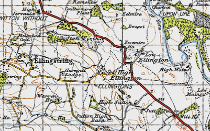 Old map of High Ellington in 1947