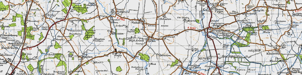 Old map of High Ercall in 1947