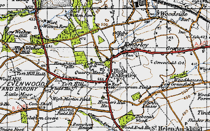 Old map of High Etherley in 1947