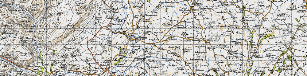 Old map of Barn Gill in 1947