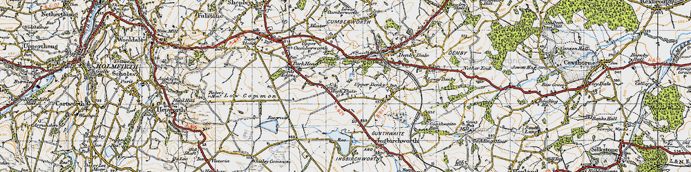 Old map of High Flatts in 1947