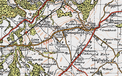 Old map of Lintz Green in 1947
