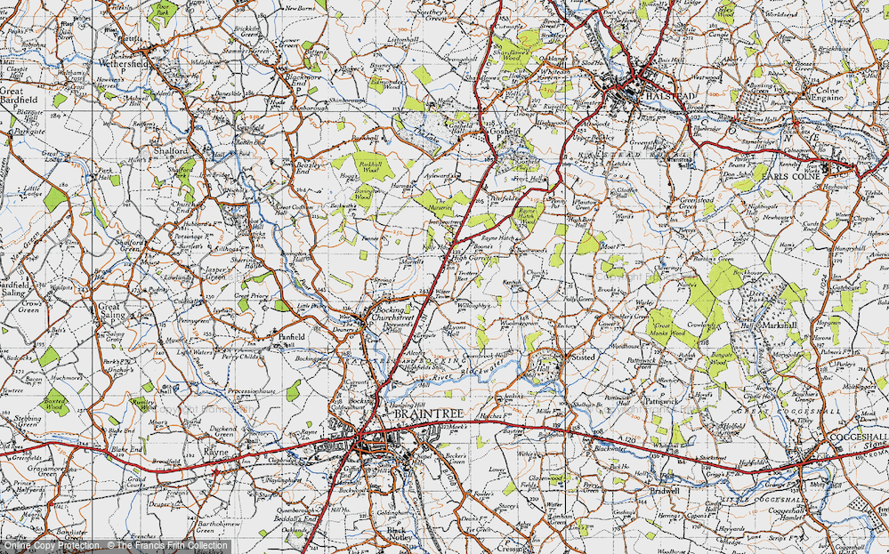 Old Map of Historic Map covering Mill Hill in 1945