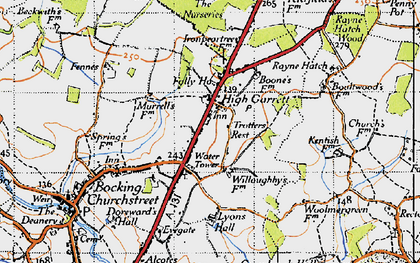 Old map of High Garrett in 1945