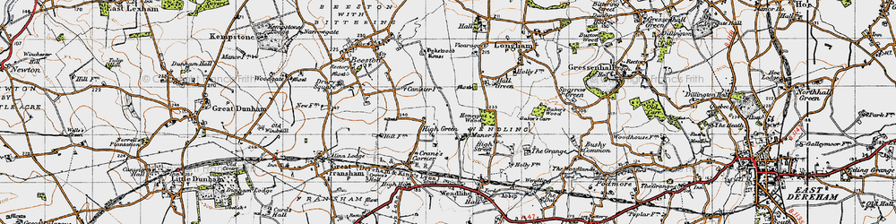 Old map of High Green in 1946