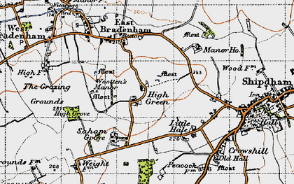 Old map of Saham Grove in 1946