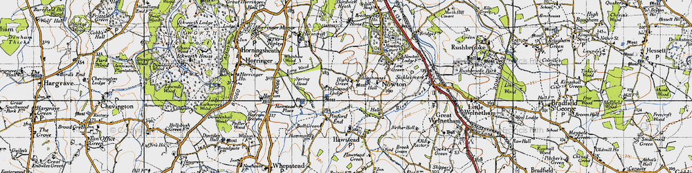 Old map of High Green in 1946