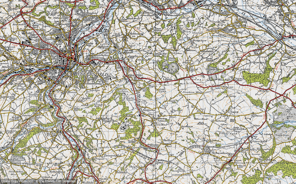 Old Map of Historic Map covering Beldon Brook in 1947