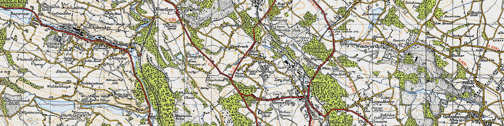 Old map of High Green in 1947