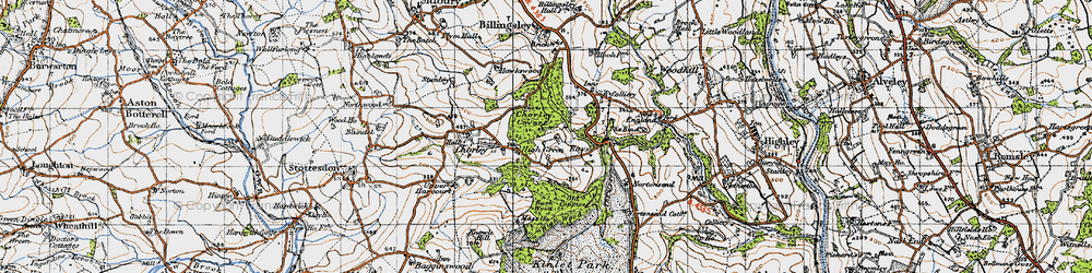 Old map of Bush Wood in 1947